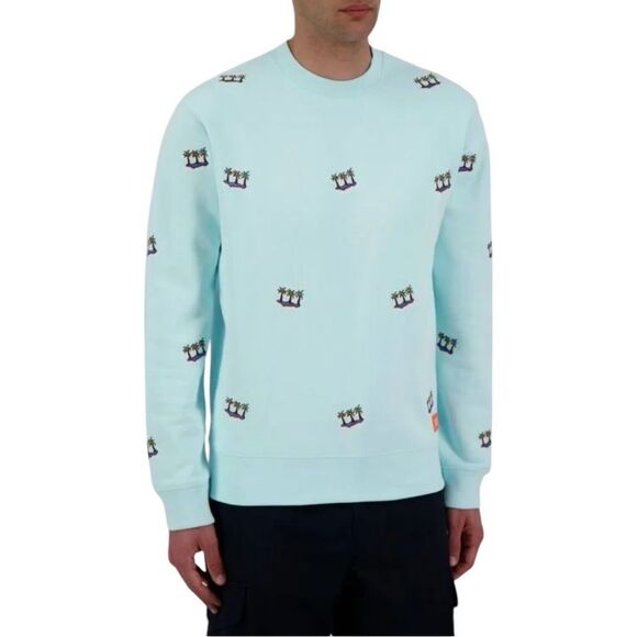 Scotch & Soda Men’s Mini Palm Tree Embroidered Crew Neck Size XL - Picture 1 of 7